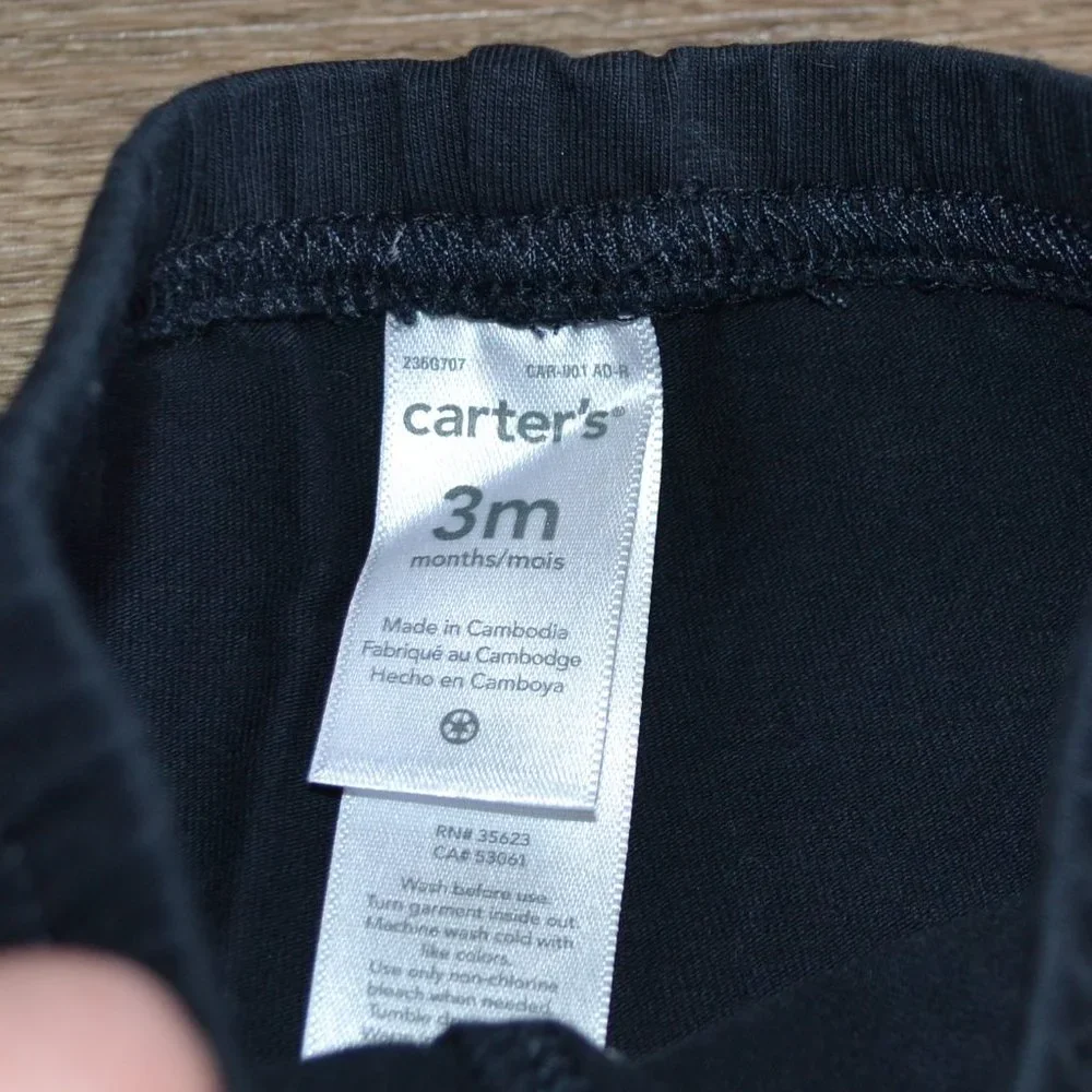 NWOT Carter's Girls' Black and Gray Leggings Bundle Lot Size 3 Months